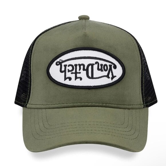 Von Dutch Other - Von Dutch Trucker Hat - Sage Green Velvet - Upside Down Logo NWT